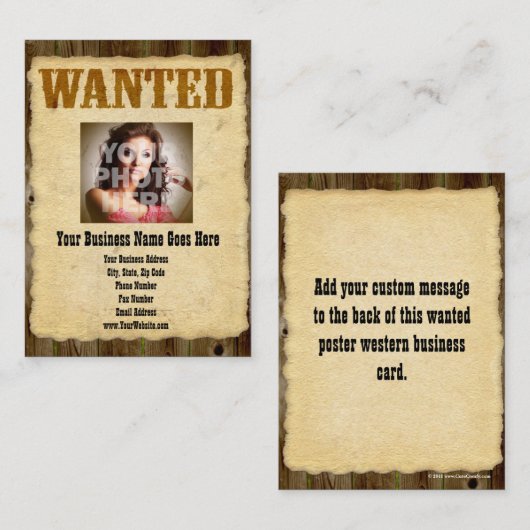 Gewollt Poster Old Time Foto Vintag antike Visitenkarte (Vorne/Hinten)