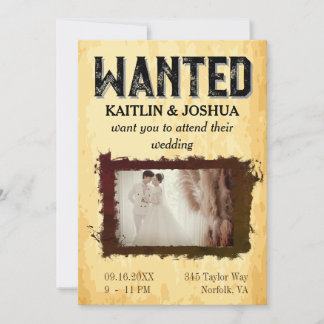 Gewollt Poster 💍 🤠 Old West Wedding Foto Einladung