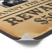 Gewollt Poster - Personalisierter Wilder West Cowb (Ecke)