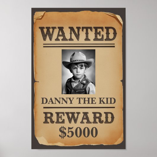 Gewollt Poster - Personalisierter Wilder West Cowb (Vorne)