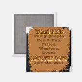 Gewollt Poster Save the Date Western Rustikal Magnet (Vorderseite/Rückseite)