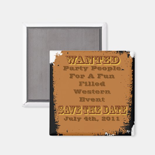 Gewollt Poster Save the Date Western Rustikal Magnet (Vorderseite/Rückseite)
