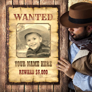 Gewollt Poster Vintage Vorlage für Wild-West-Fot