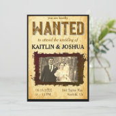 Gewollt Poster 💍 Western Theme Wedding Foto Einladung (Stehend Vorderseite)