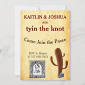 Gewollt Poster 💍 Western Theme Wedding Foto Einladung (Rückseite)