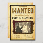 Gewollt Poster 💍 Western Theme Wedding Foto Einladung (Vorne/Hinten)