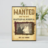 Gewollt Poster 💍 Western Theme Wedding Foto Save The Date (Stehend Vorderseite)