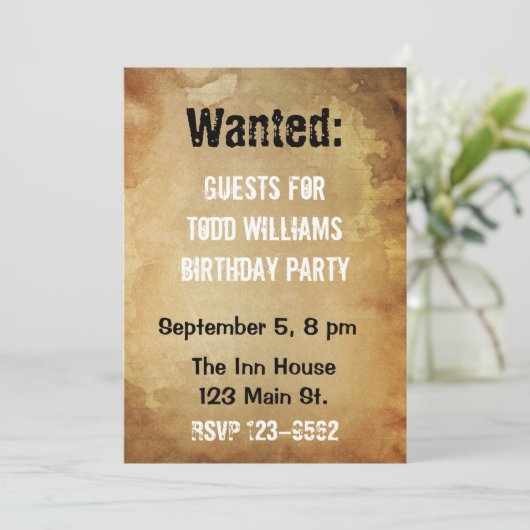 Gewollt Poster zum Geburtstag Einladung (Stehend Vorderseite)