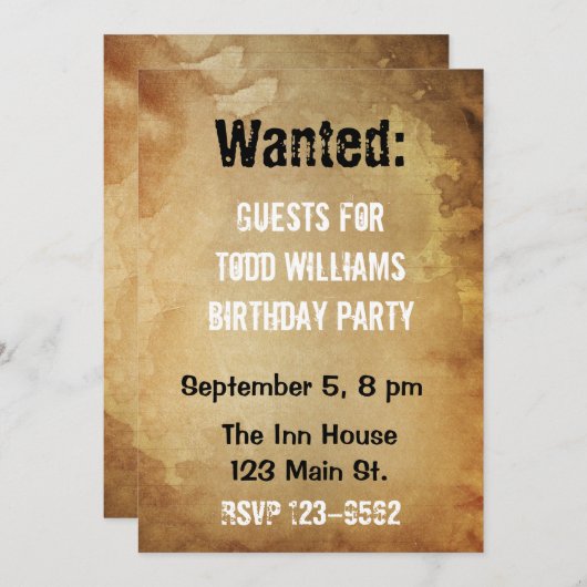 Gewollt Poster zum Geburtstag Einladung (Vorne/Hinten)