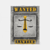 Gewollt Rechtsanwalt, Waage, gelbe Krawatte, grau Fleecedecke (Vorderseite)