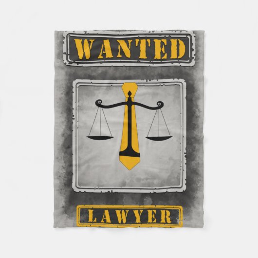 Gewollt Rechtsanwalt, Waage, gelbe Krawatte, grau Fleecedecke (Vorderseite)
