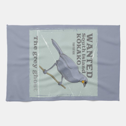 Gewollt Südinsel Kokako Geschirrtuch (Horizontal)