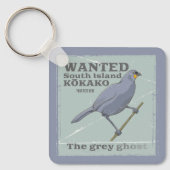 Gewollt Südinsel Kokako Schlüsselanhänger (Vorderseite)
