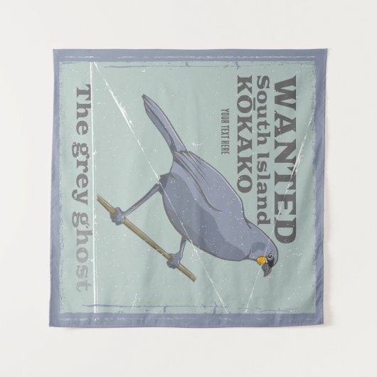 Gewollt Südinsel Kokako Wandteppich (Vorderseite (Horizontal))