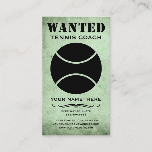 gewollt: Tennistrainer Visitenkarte (Vorderseite)