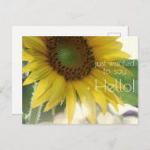 "Gewollt, um Hallo zu sagen!" Helle Sonnenblume Postkarte (Vorne/Hinten)