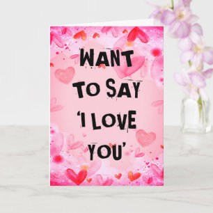 Gewollt, um "I LIEBE YOU"-Valentinenkarte auszuwäh Karte