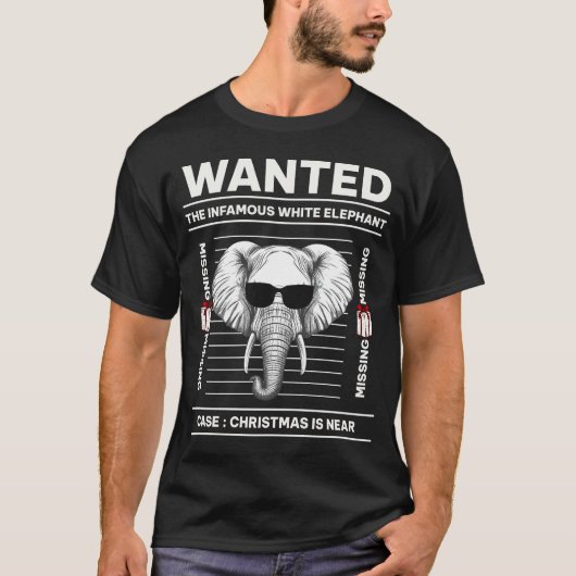 Gewollt Weißer Elefant Weihnachten T-Shirt (Vorderseite)