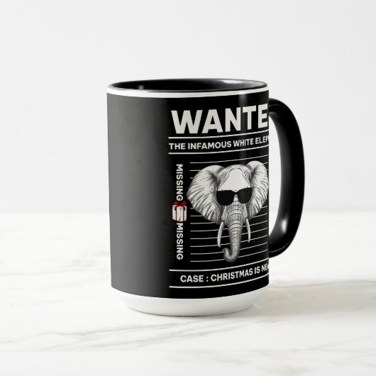Gewollt Weißer Elefant Weihnachten Tasse (VorderseiteRechts)