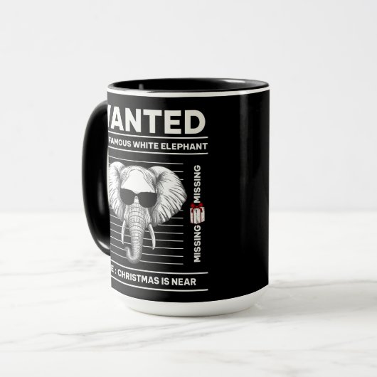 Gewollt Weißer Elefant Weihnachten Tasse (Vorderseite Links)