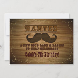 Gewollt Wild Western Cowboy Mustache Einladung