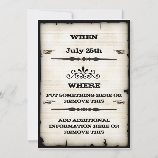 Gewollte Plakat-Ereignis-Einladungen Einladung (Rückseite)