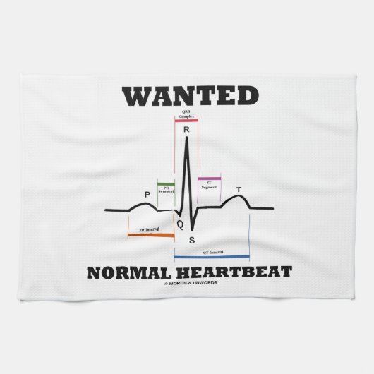 Gewolltes normales Hearbeat (ECG/EKG Handtuch (Horizontal)