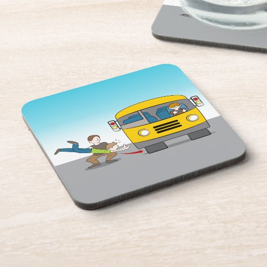 Geworfen unter Bus Getränkeuntersetzer (Linke Seite)