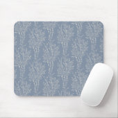 Geworfene Florale Silhouette Botanisch | Verblasst Mousepad (Mit Mouse)