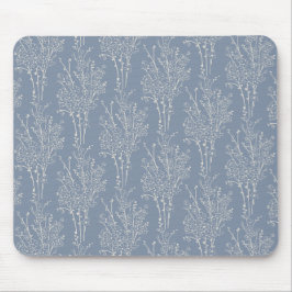 Geworfene Florale Silhouette Botanisch | Verblasst Mousepad