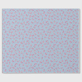 Geworfene Wasserfarb-Flamingos auf Hellblau Geschenkpapier (Flach)