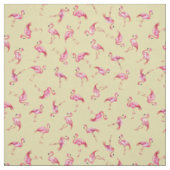 Geworfene Wasserfarb-Flamingos auf Hellgelb Stoff (Muster)