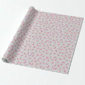 Geworfene Wasserfarbenflamingos auf Hellgrau Geschenkpapier (Ungerollt)