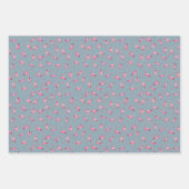 Geworfene Wasserfarbflamingos auf Hellgrau-Blau Geschenkpapier Set (Vorderseite 2)