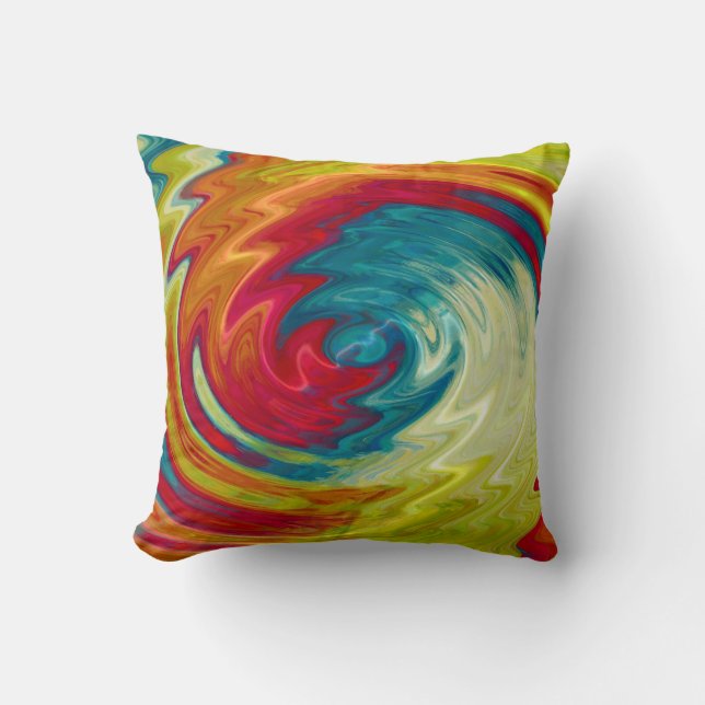 Gewundene abstrakte Mehrfarbenkunst Kissen (Vorderseite)