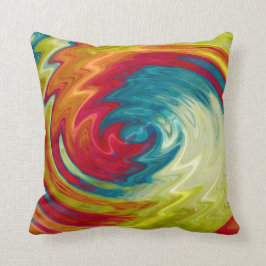 Gewundene abstrakte Mehrfarbenkunst Kissen