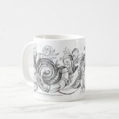 Gewundene Gekritzel-Tasse Kaffeetasse (Vorderseite Links)