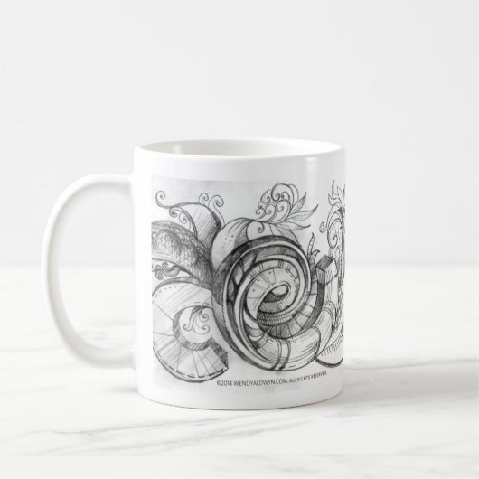 Gewundene Gekritzel-Tasse Kaffeetasse (Links)