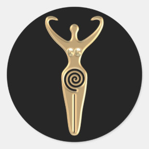 Gewundene Göttin Runder Aufkleber