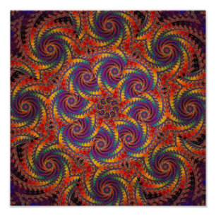Gewundene Kraken-psychedelische Fotodruck