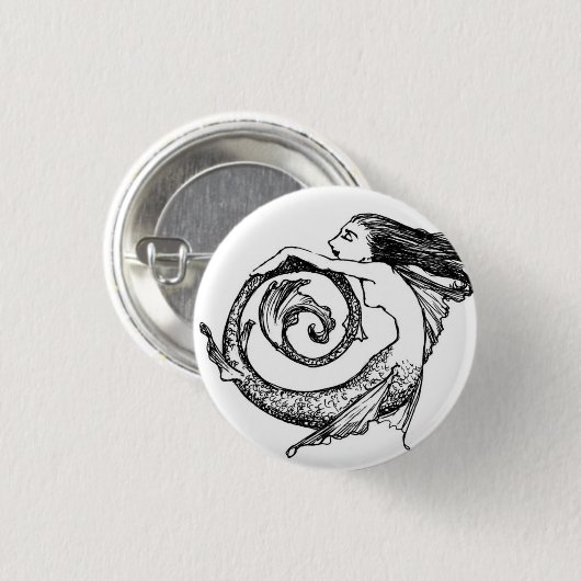 Gewundene Meerjungfrau Button (Vorne & Hinten)