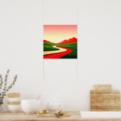 Gewundene Straße Richtung Sonne Poster (Küche)