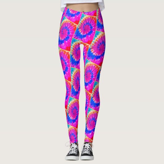 Gewundene TieDye Leggings [Miami-Filter] Ylw Linie (Vorderseite)