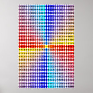 Gewundene Vermehrungs-Tabelle - Quadrat Poster
