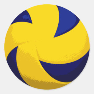 Gewundene Volleyball-Aufkleber Runder Aufkleber