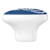 Gewundener Seashell-Block-Druck, Kobalt-Blau und Keramikknauf (Seitenansicht)