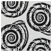Gewundener Seashell-Block-Druck, Schwarzweiss Stoff (Nahaufnahme)