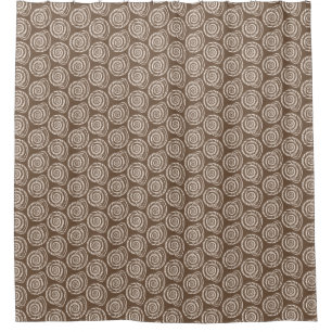 Gewundener Seashell-Block-Druck, Taupe TAN und Duschvorhang