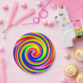 Gewundener Strudel-färbt weicher Fokus-Regenbogen Pappteller (Party)