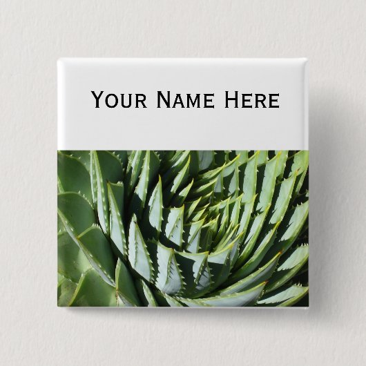 Gewundenes Aloe Button-zurück Knopf-Abzeichen Button (Vorderseite)